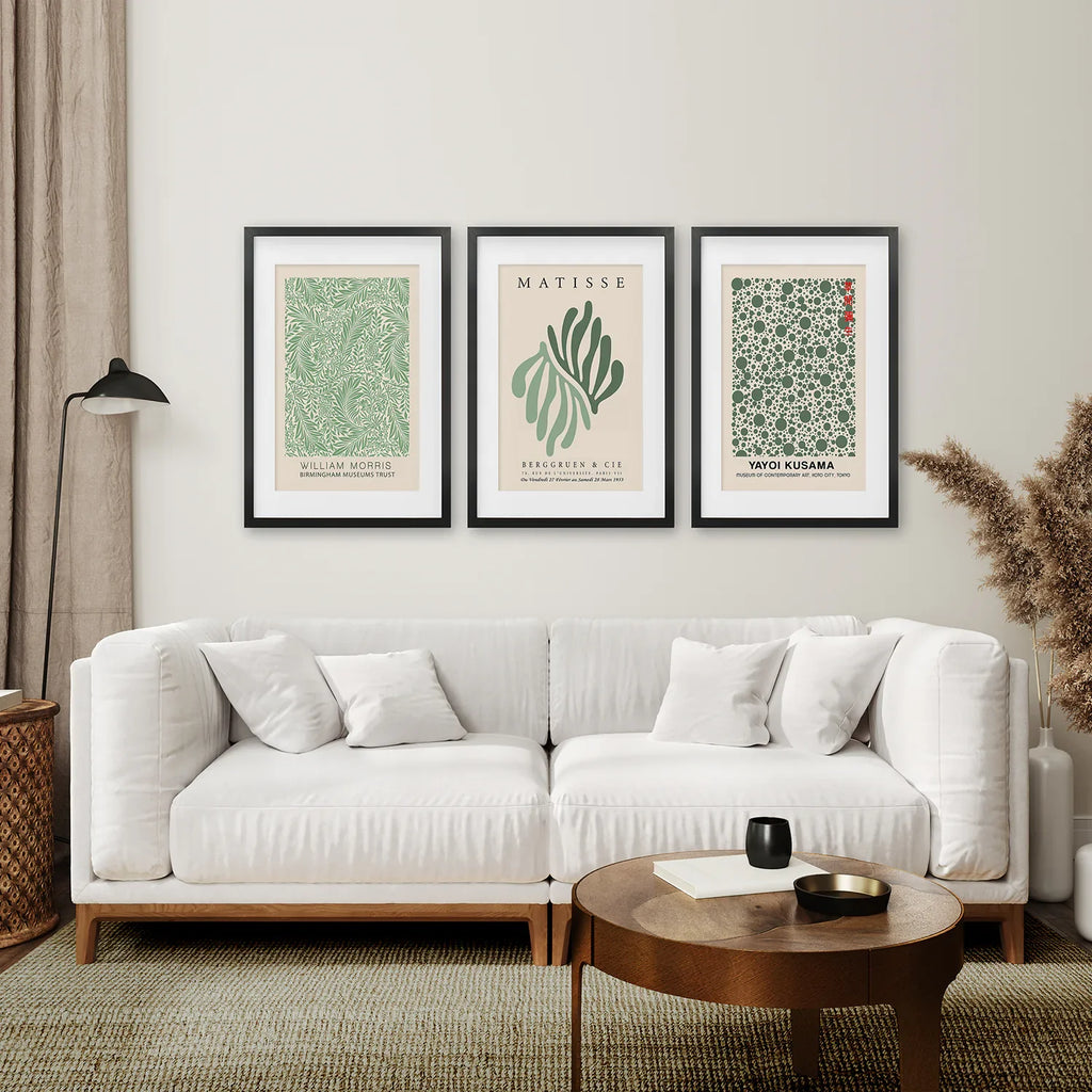 Sage Green Matisse Wall Prints — Set of 3