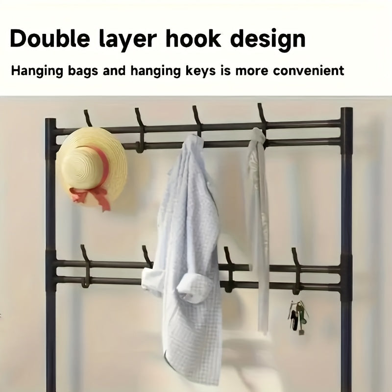 2-in-1 Entryway Shoe Rack & Coat Hanger
