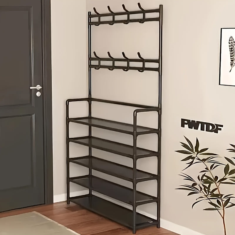 2-in-1 Entryway Shoe Rack & Coat Hanger