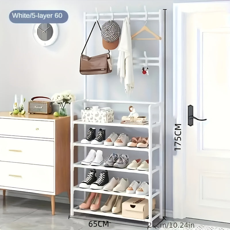2-in-1 Entryway Shoe Rack & Coat Hanger