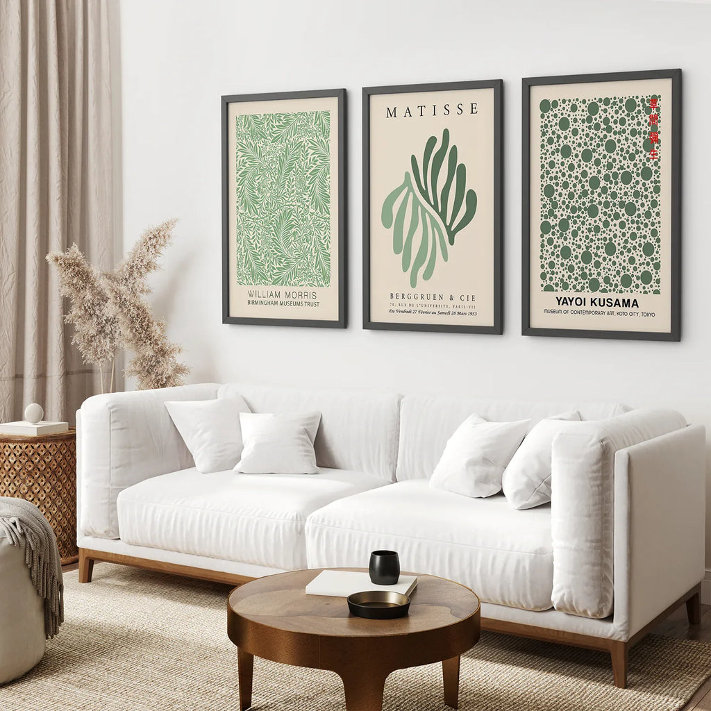 Sage Green Matisse Wall Prints — Set of 3