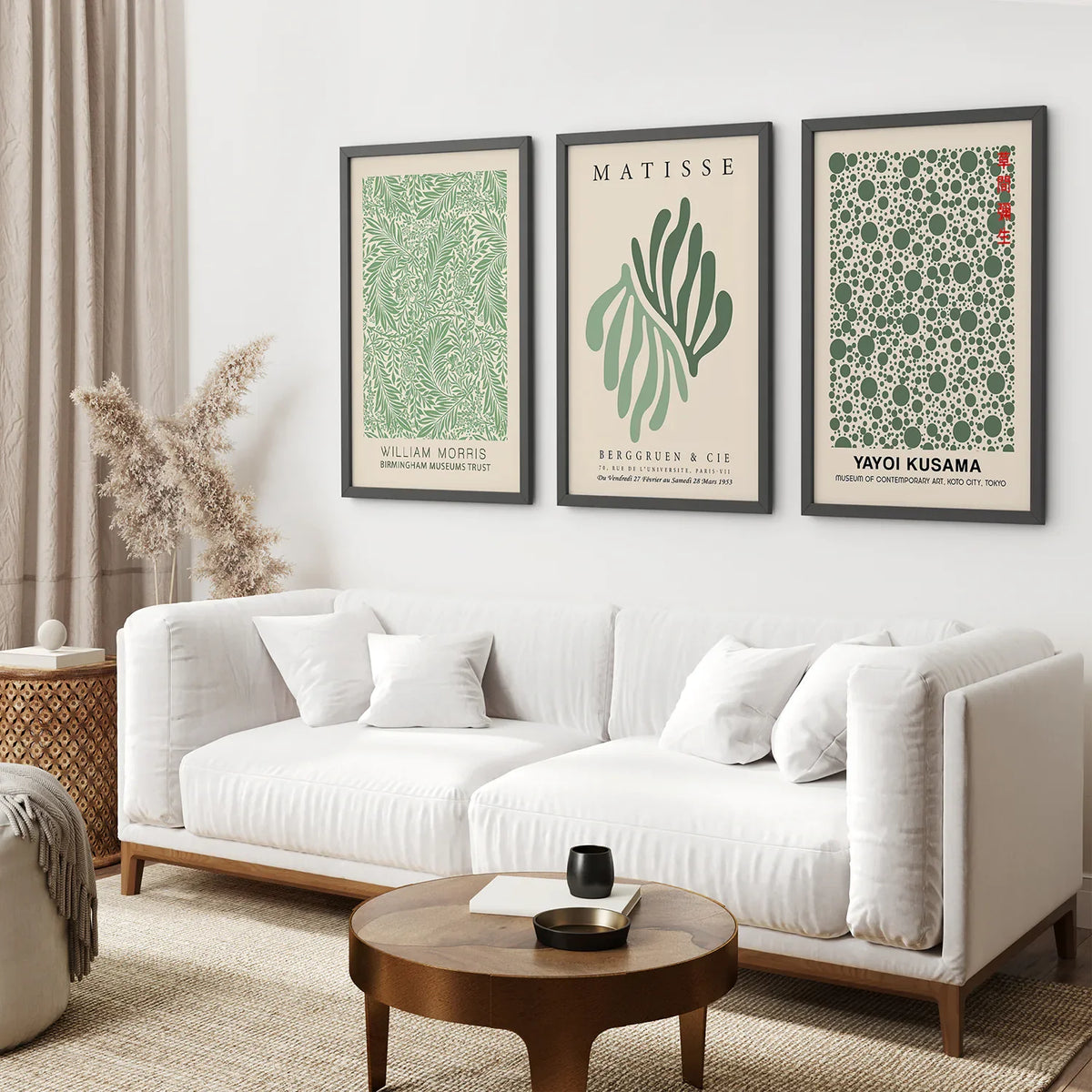 Sage Green Matisse Wall Prints — Set of 3
