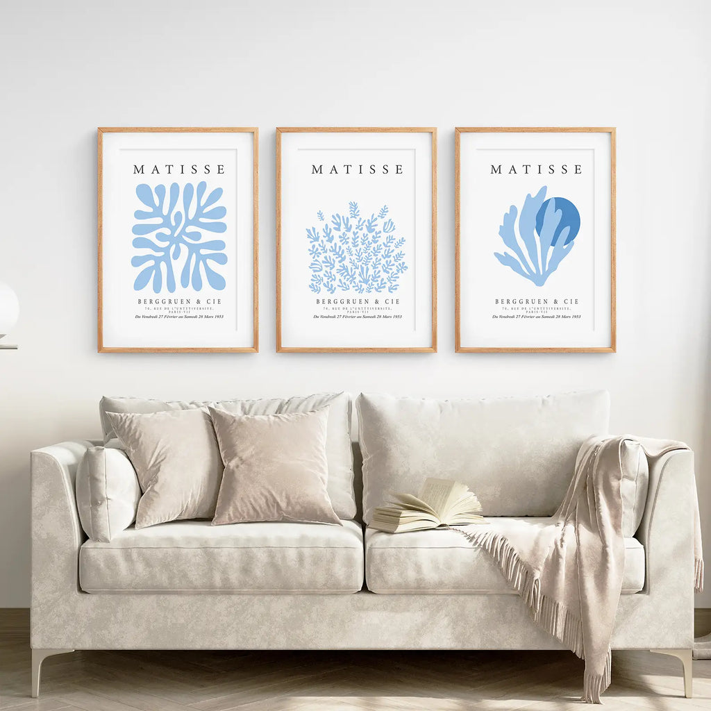 Light Blue Matisse Exhibition Wall Prints Set