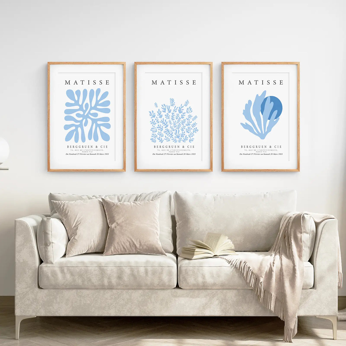 Light Blue Matisse Exhibition Wall Prints Set