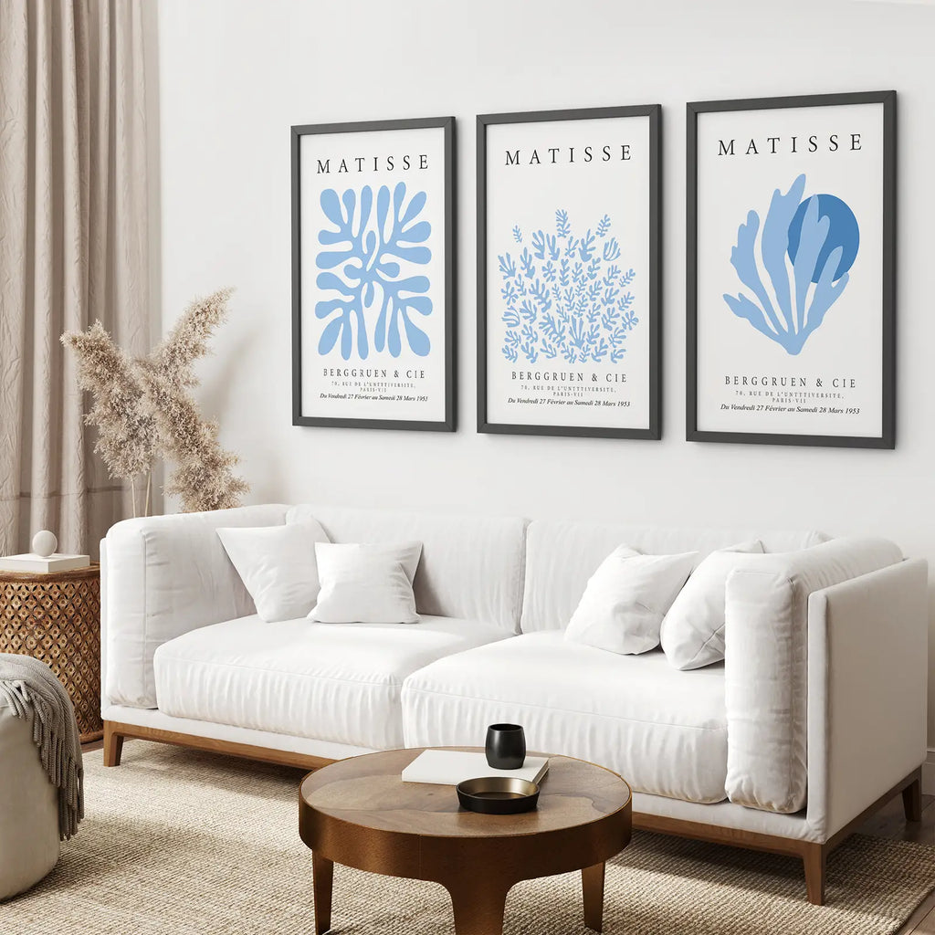 Light Blue Matisse Exhibition Wall Prints Set