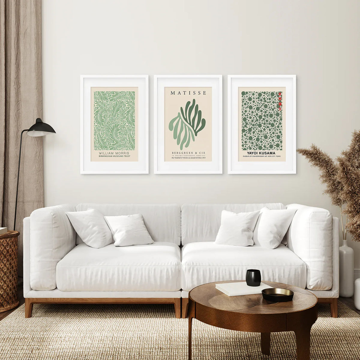 Sage Green Matisse Wall Prints — Set of 3