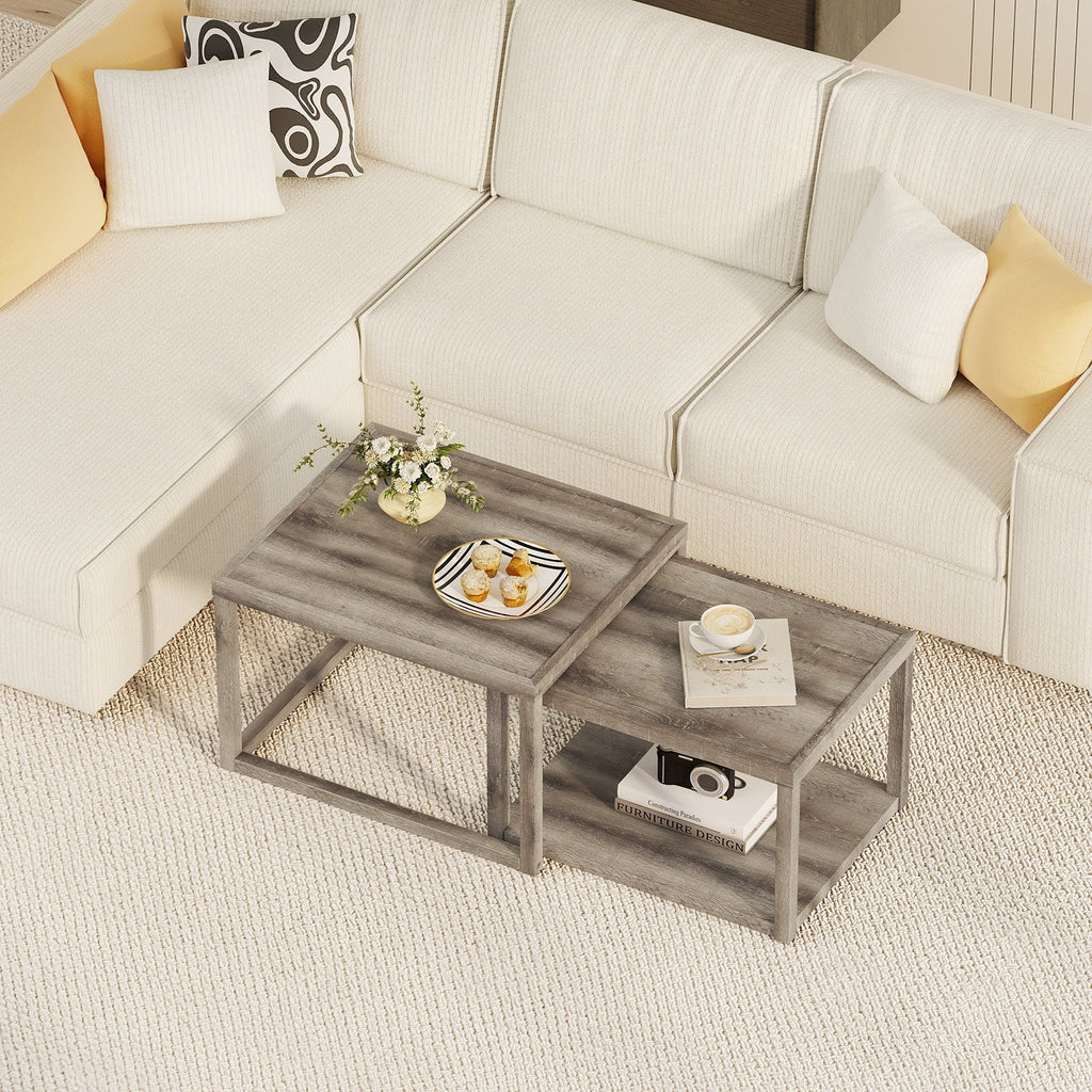 Nesting Coffee Table Set of 2 Rectangular