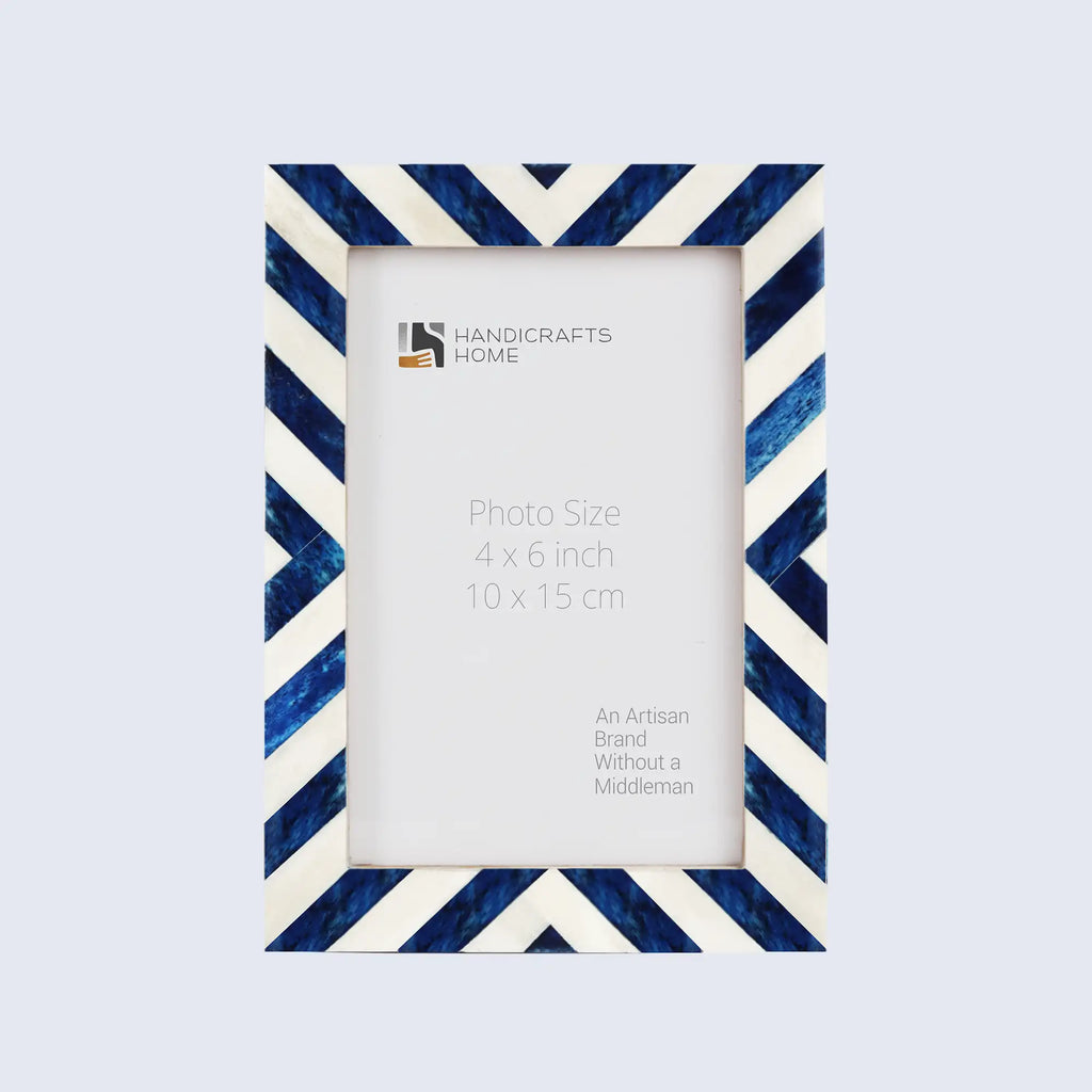 Blue White Chevron Picture Frame