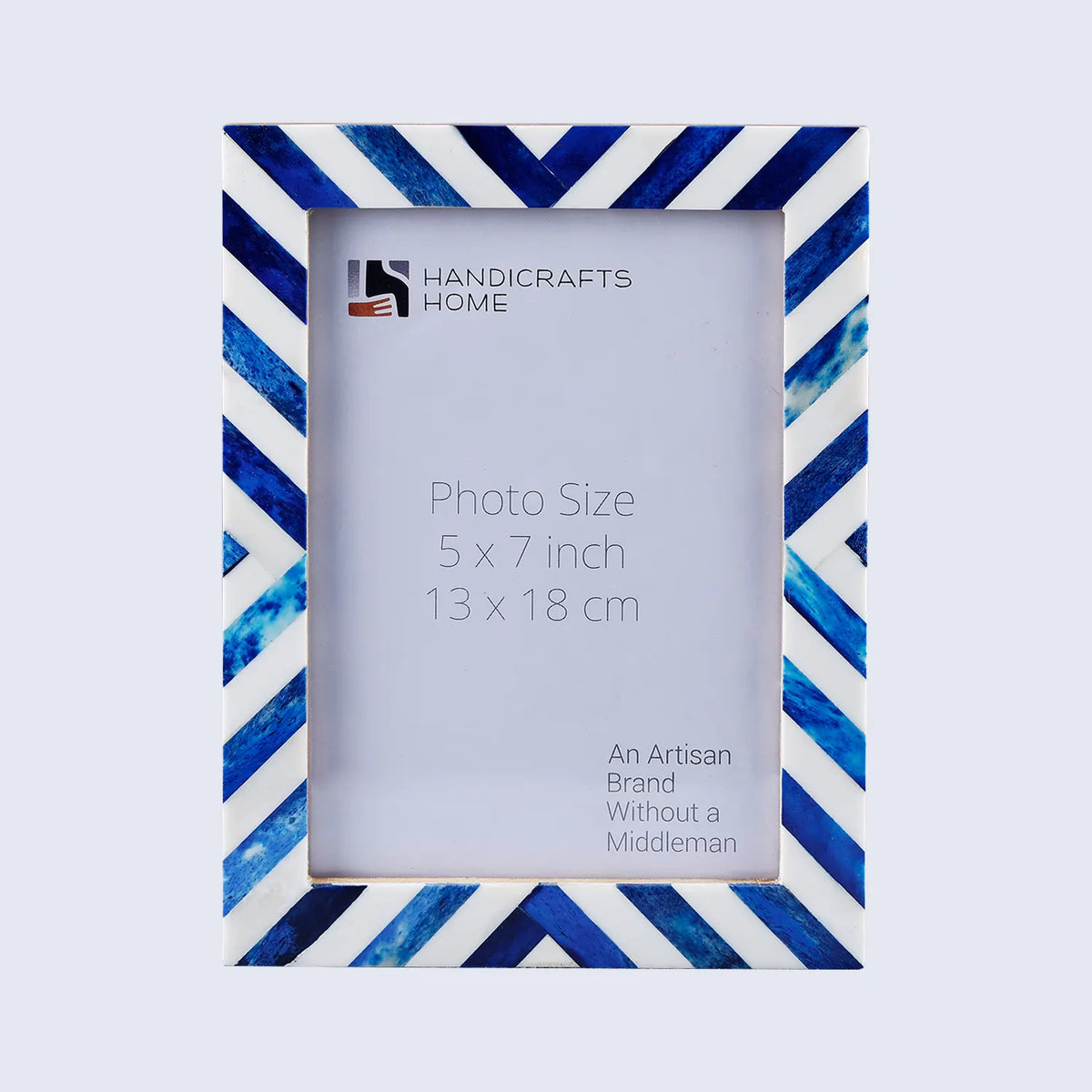 Blue White Chevron Picture Frame