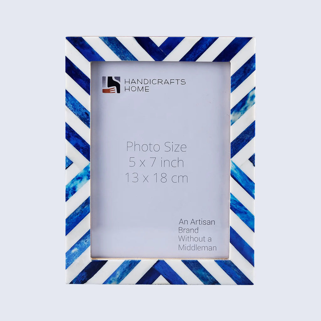 Blue White Chevron Picture Frame