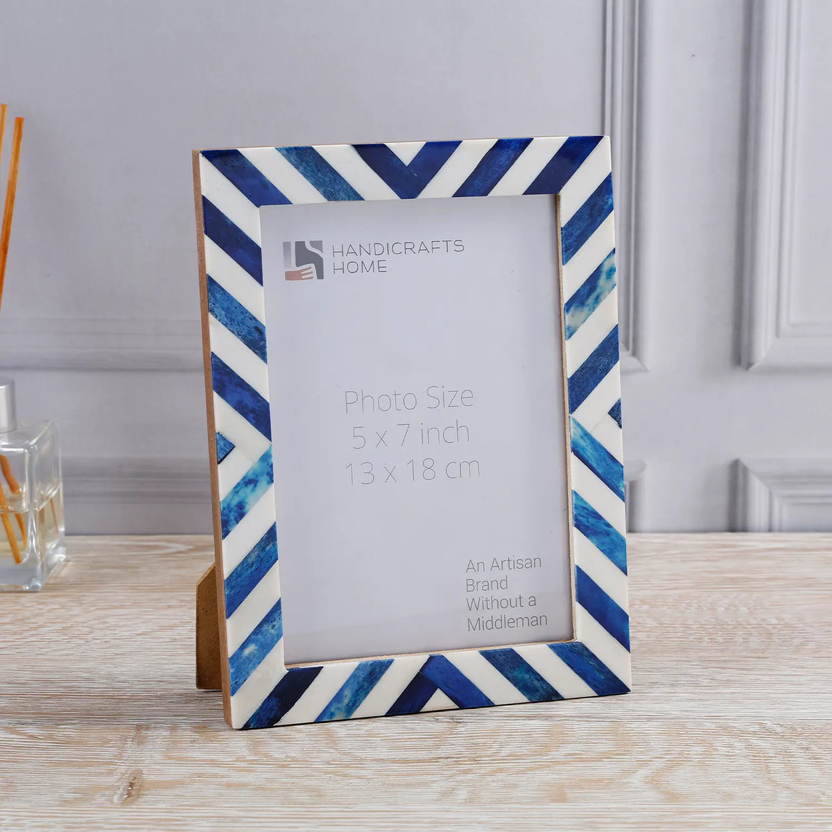Blue White Chevron Picture Frame