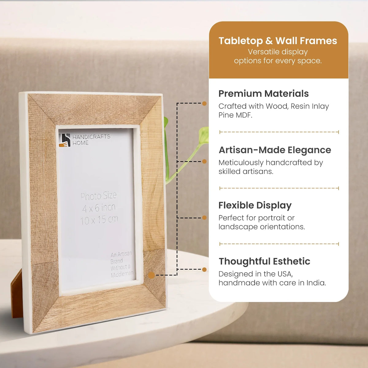 Wood Resin Inlay Picture Frame