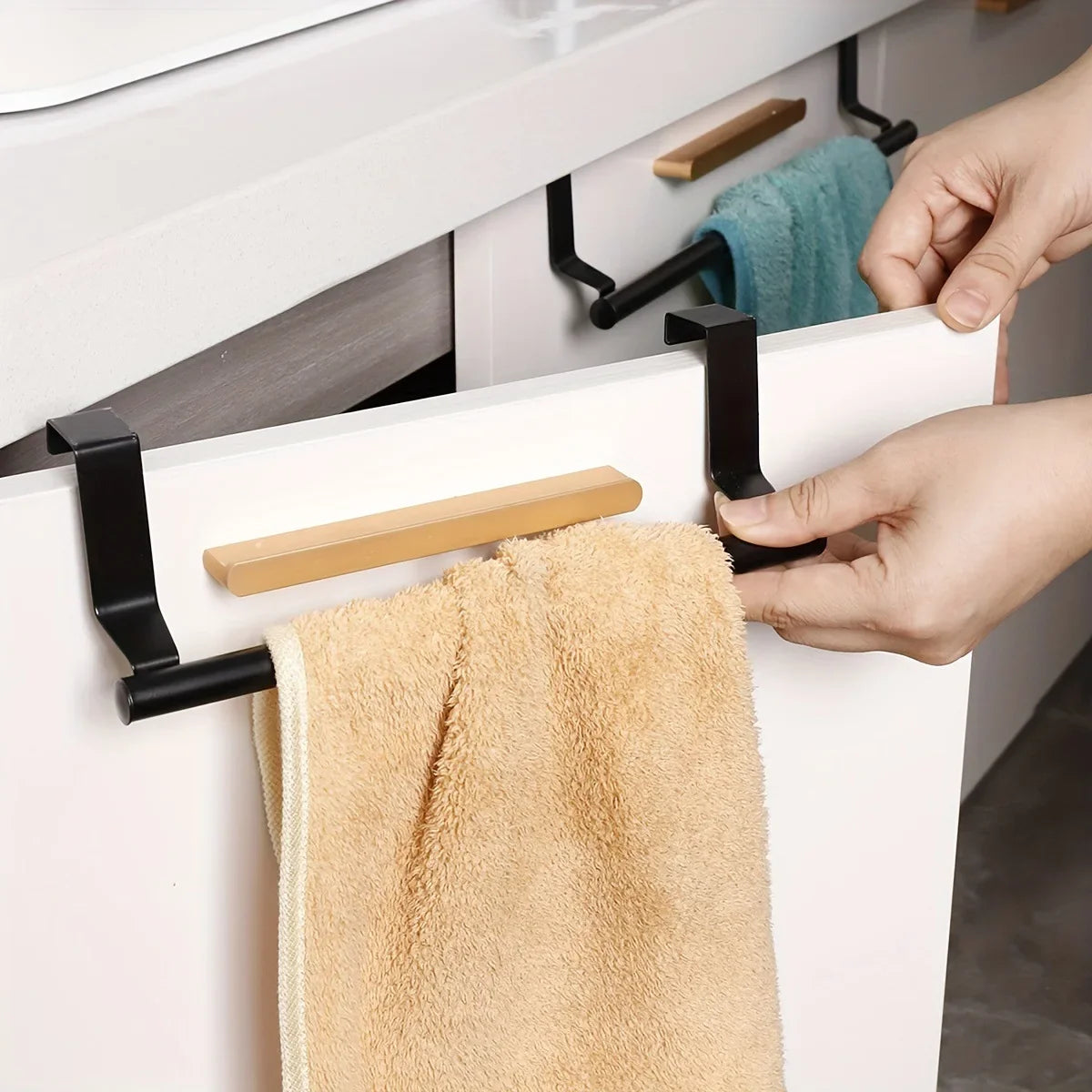 Over Door Stainless Steel Hanging Towel Rack