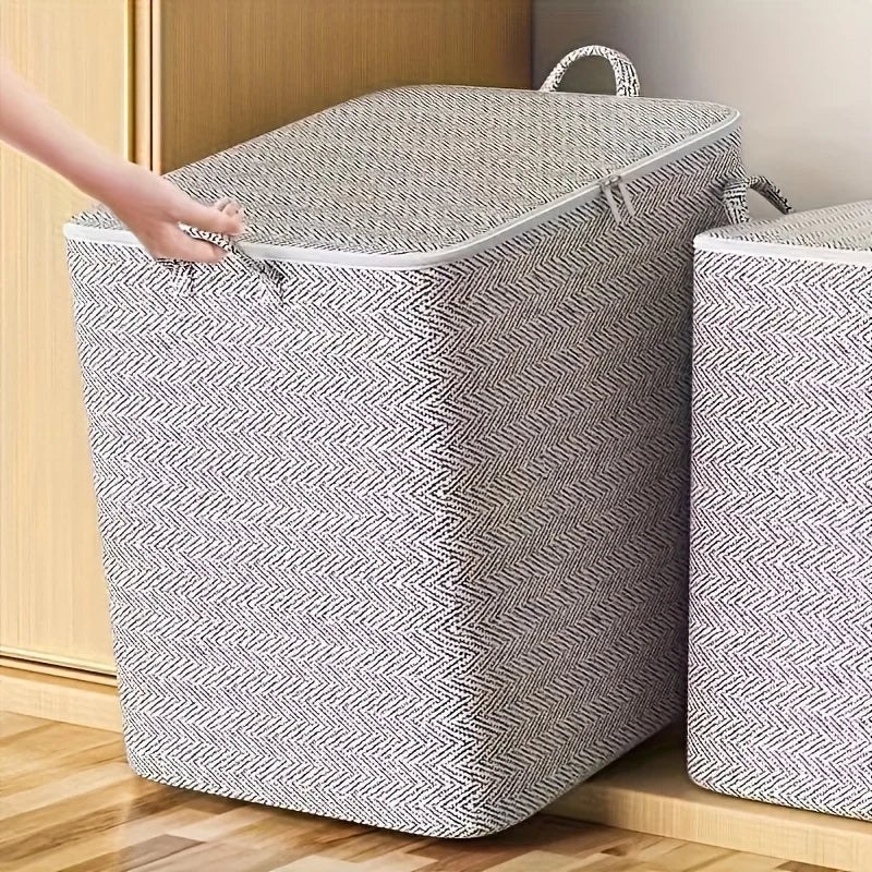 Large Woven Storage Bin with Lid