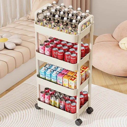 4-Tier Trolley Storage Rack