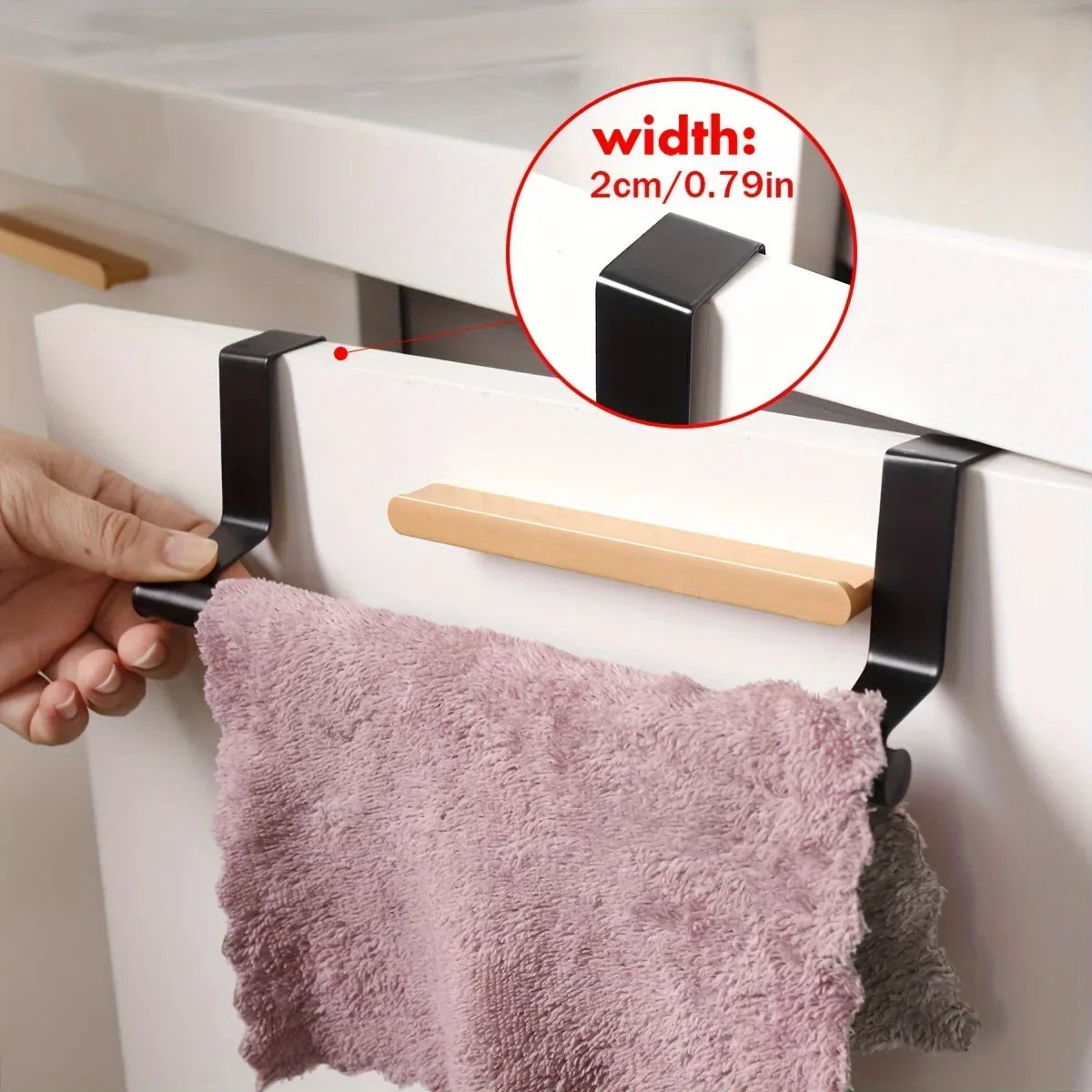Over Door Stainless Steel Hanging Towel Rack