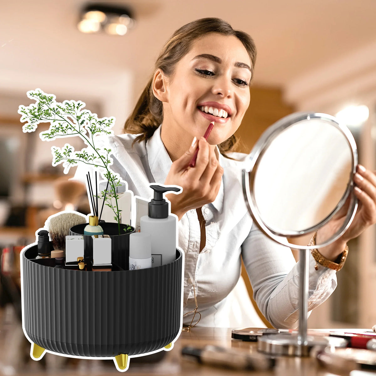 360° Rotating Makeup Organizer