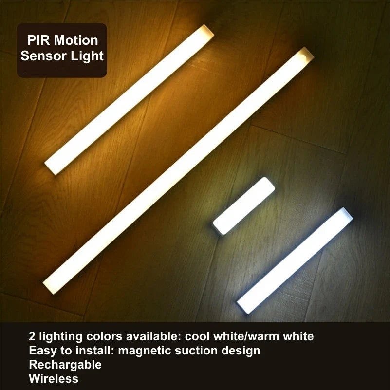 Under-Cabinet LED Bar Light — Rechargeable, Dimmable, Motion Sensor