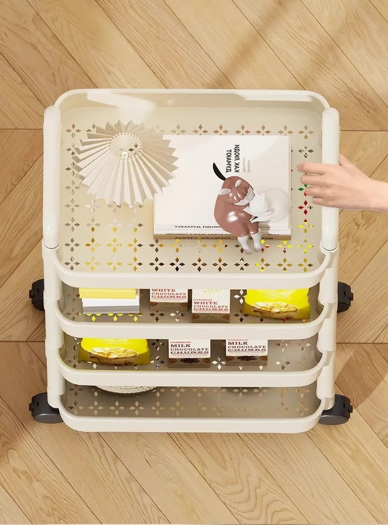 4-Tier Trolley Storage Rack
