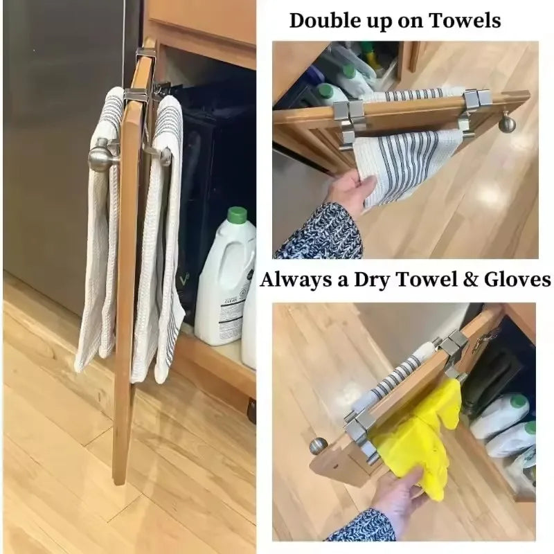 Over Door Stainless Steel Hanging Towel Rack