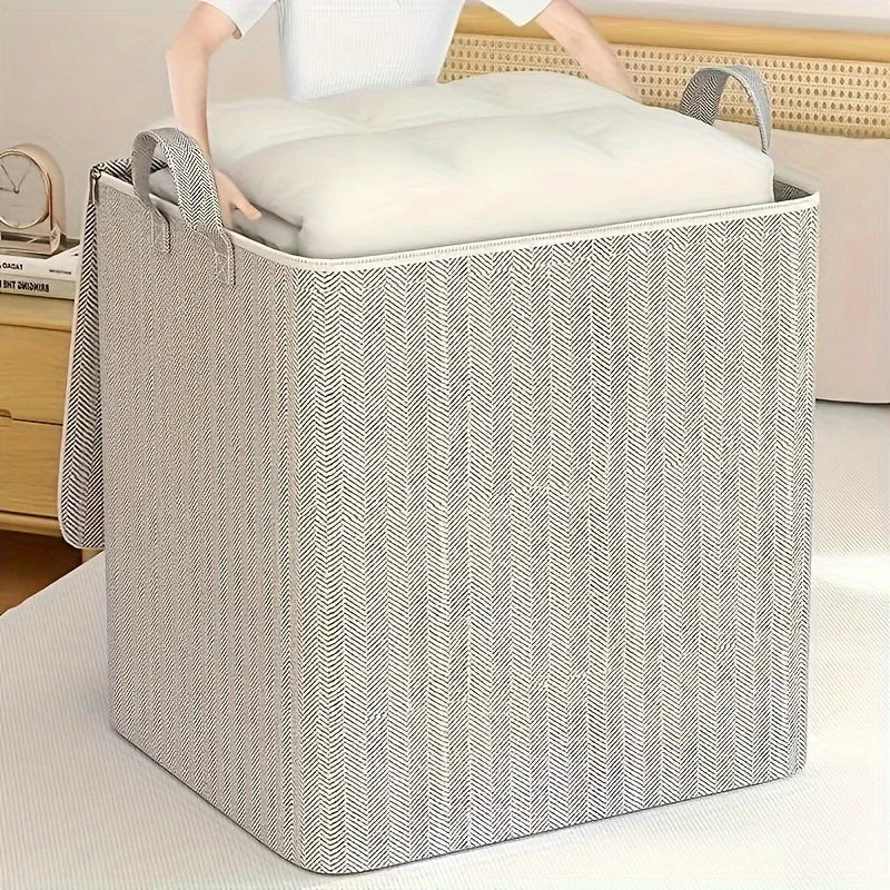 Large Woven Storage Bin with Lid