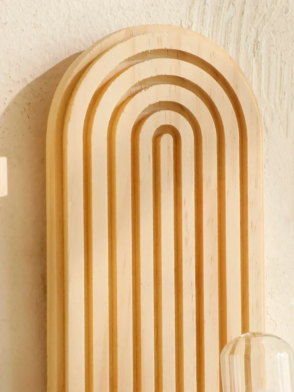 Geometric Wooden Wall Shelves — Natural Wood