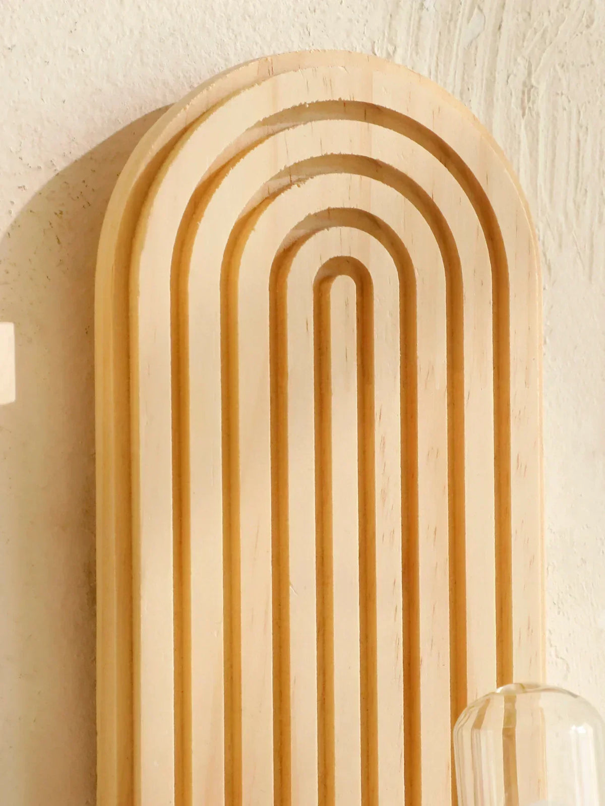 Geometric Wooden Wall Shelves — Natural Wood
