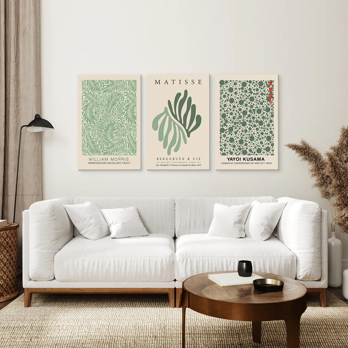 Sage Green Matisse Wall Prints — Set of 3