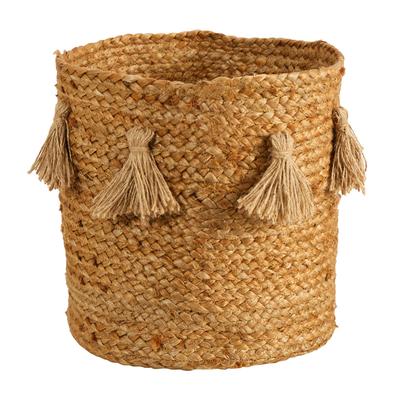 Boho Chic Natural Hand-Woven Jute Basket