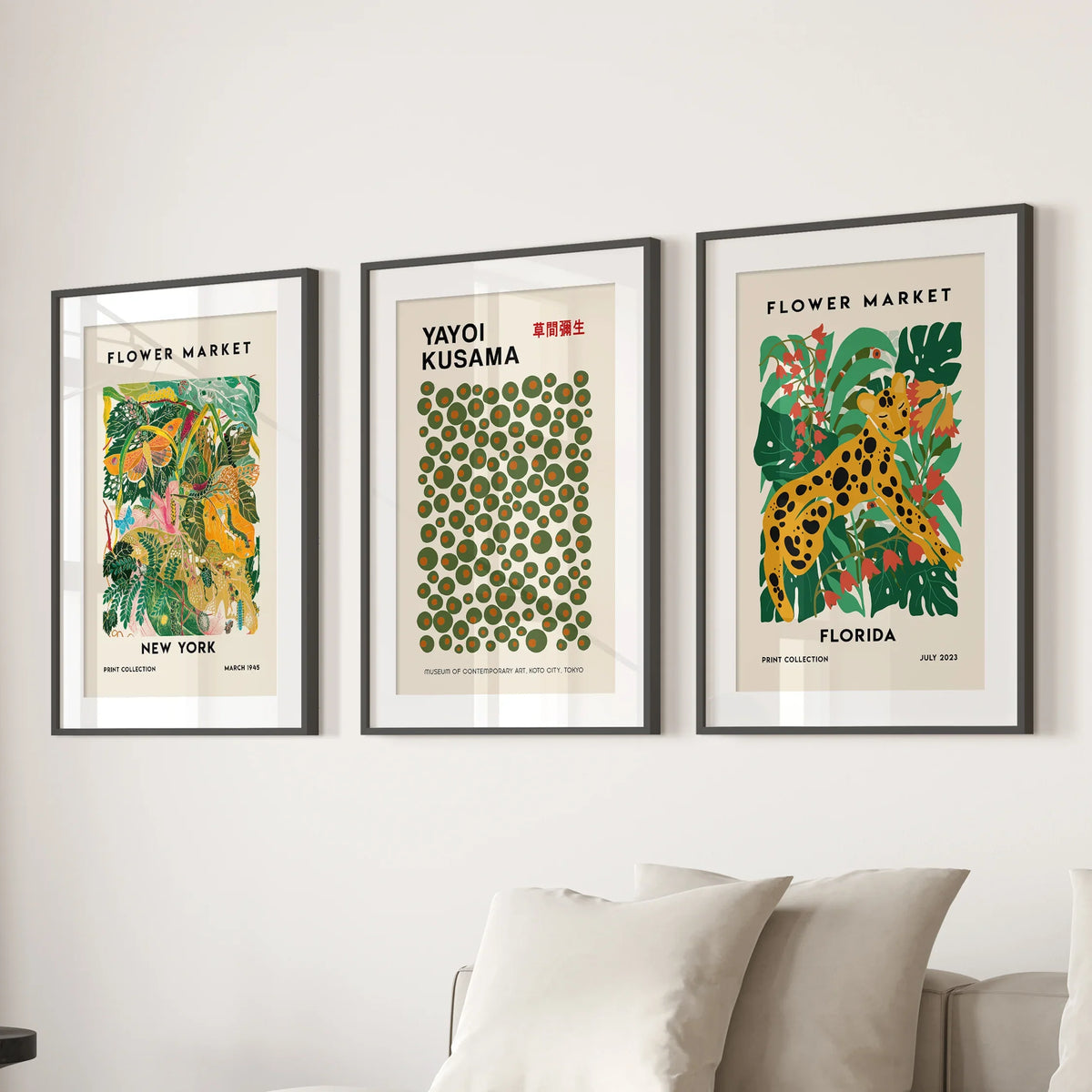 Flower Market - Modern Tropical Wall Prints Set