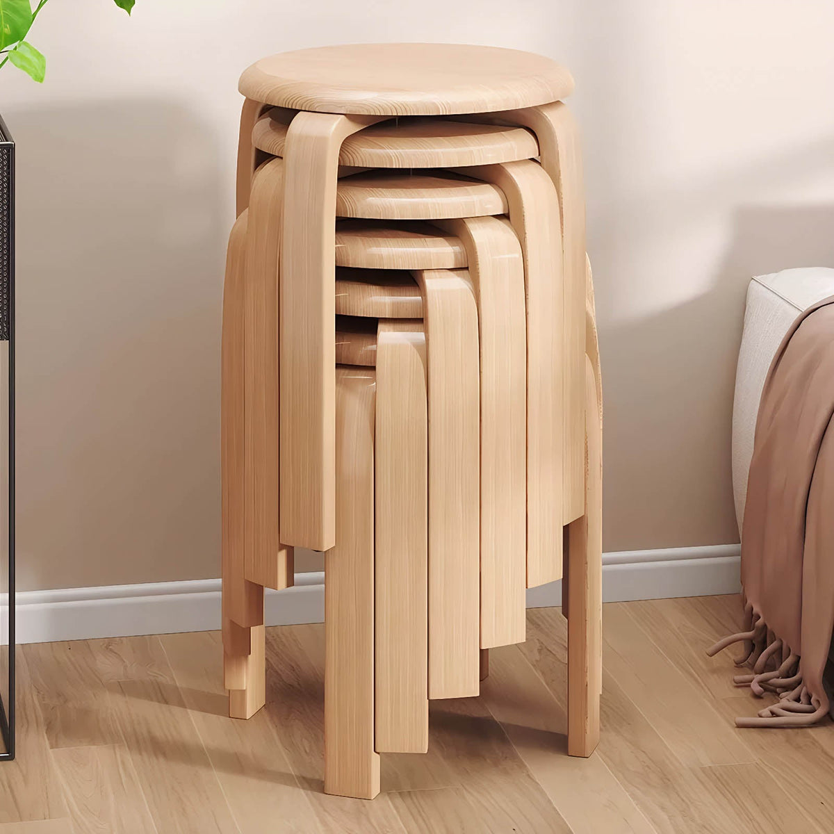 Stackable Bentwood Nesting Stools Set of 4