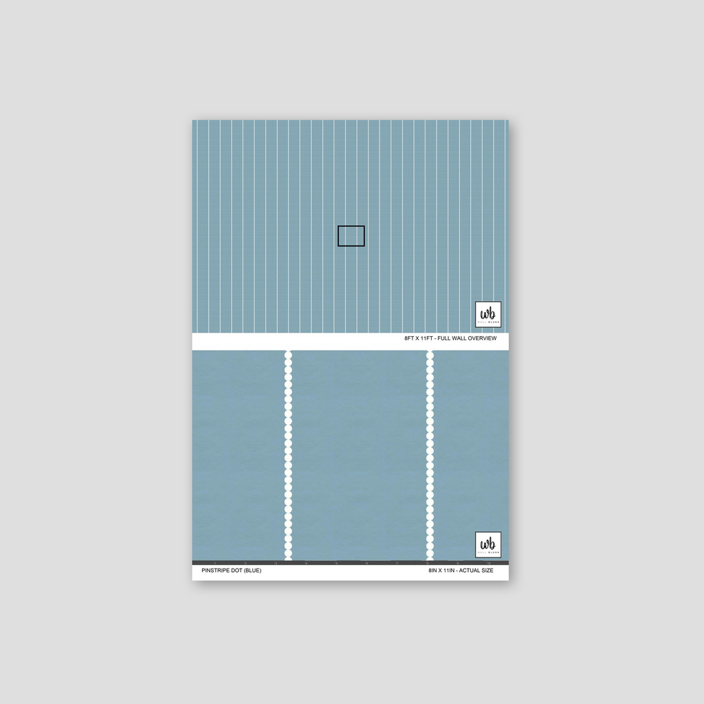 Pinstripe Dot (Blue) Removable Wallpaper