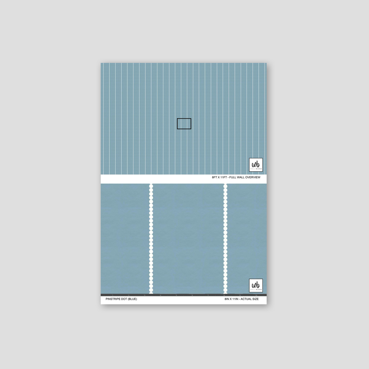 Pinstripe Dot (Blue) Removable Wallpaper