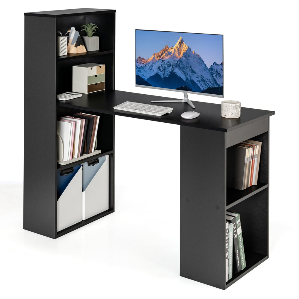 Desk/Table with 6-Tier Storage Shelves