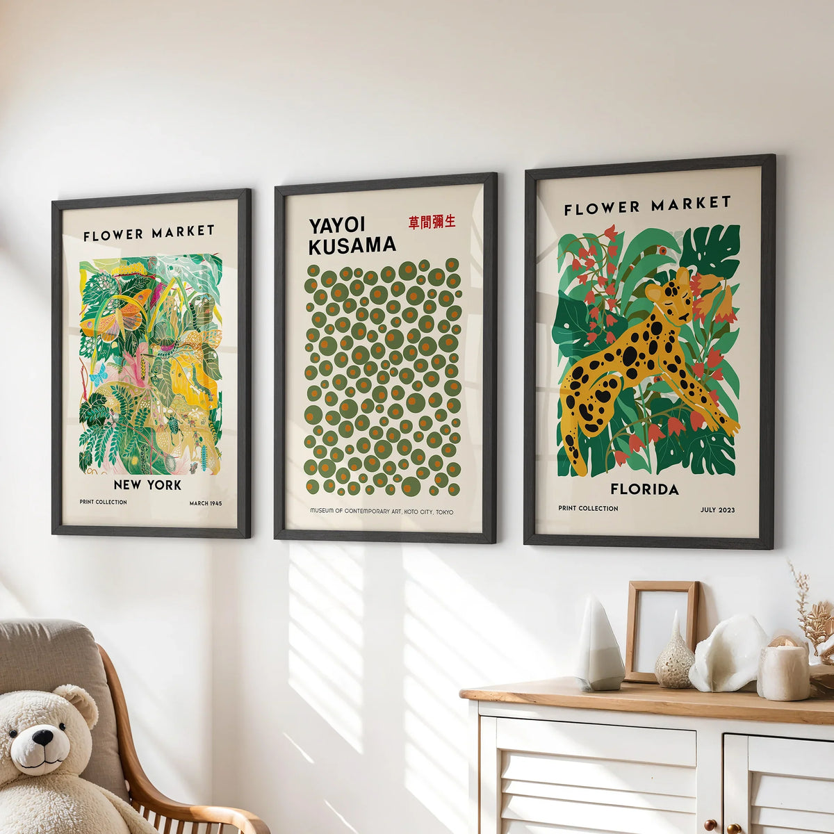 Flower Market - Modern Tropical Wall Prints Set
