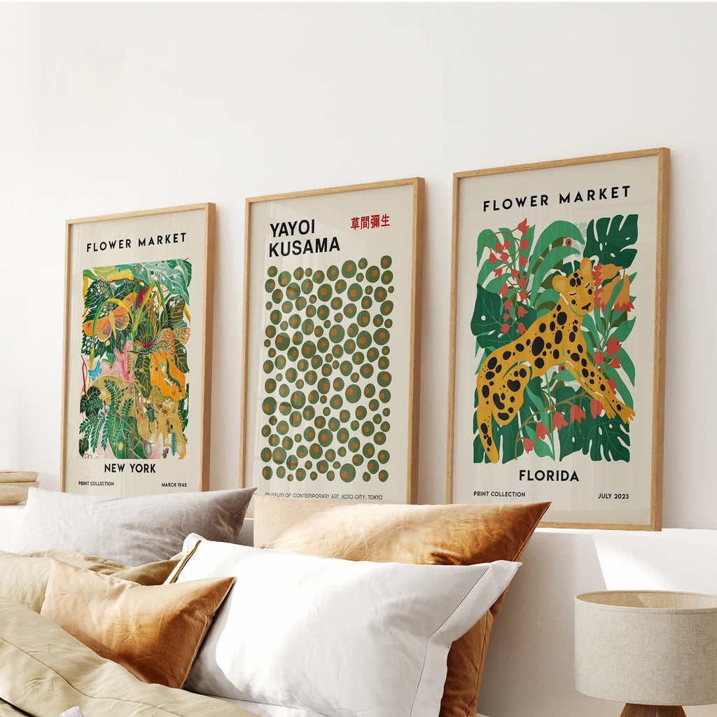 Flower Market - Modern Tropical Wall Prints Set