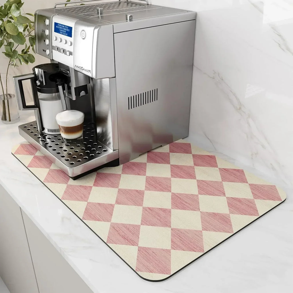 Coffee Station Mat - Water-Absorbent, Non-Slip