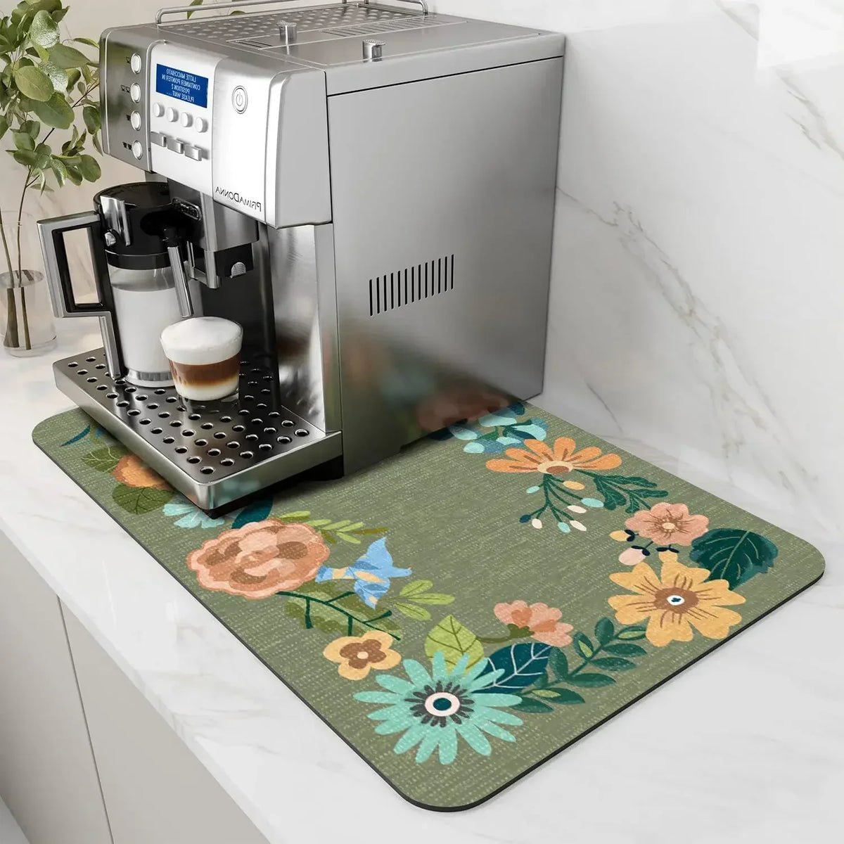 Coffee Station Mat - Water-Absorbent, Non-Slip