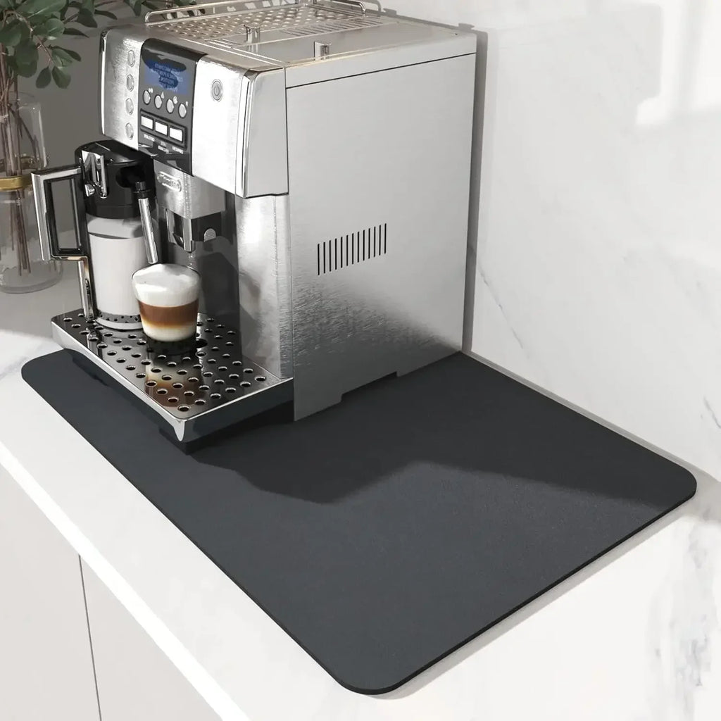 Coffee Station Mat - Water-Absorbent, Non-Slip