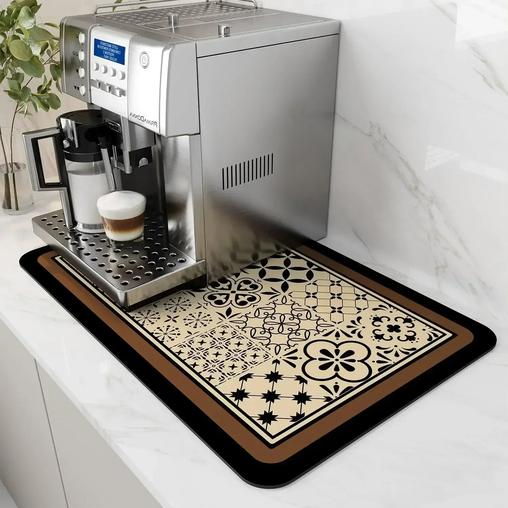 Coffee Station Mat - Water-Absorbent, Non-Slip
