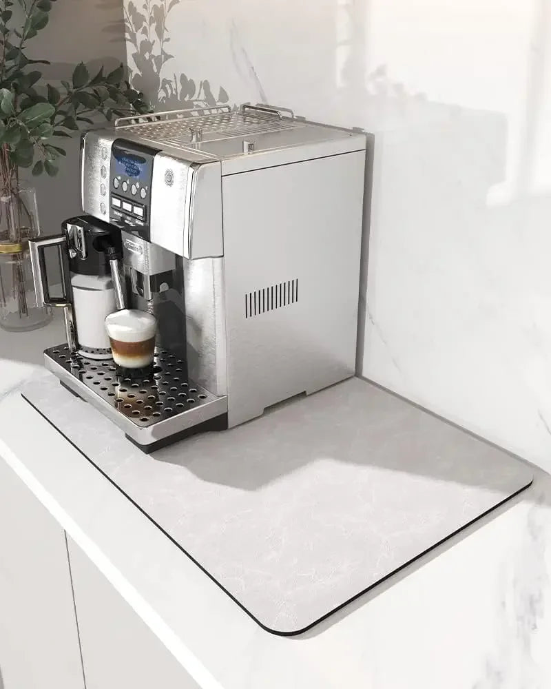 Coffee Station Mat - Water-Absorbent, Non-Slip