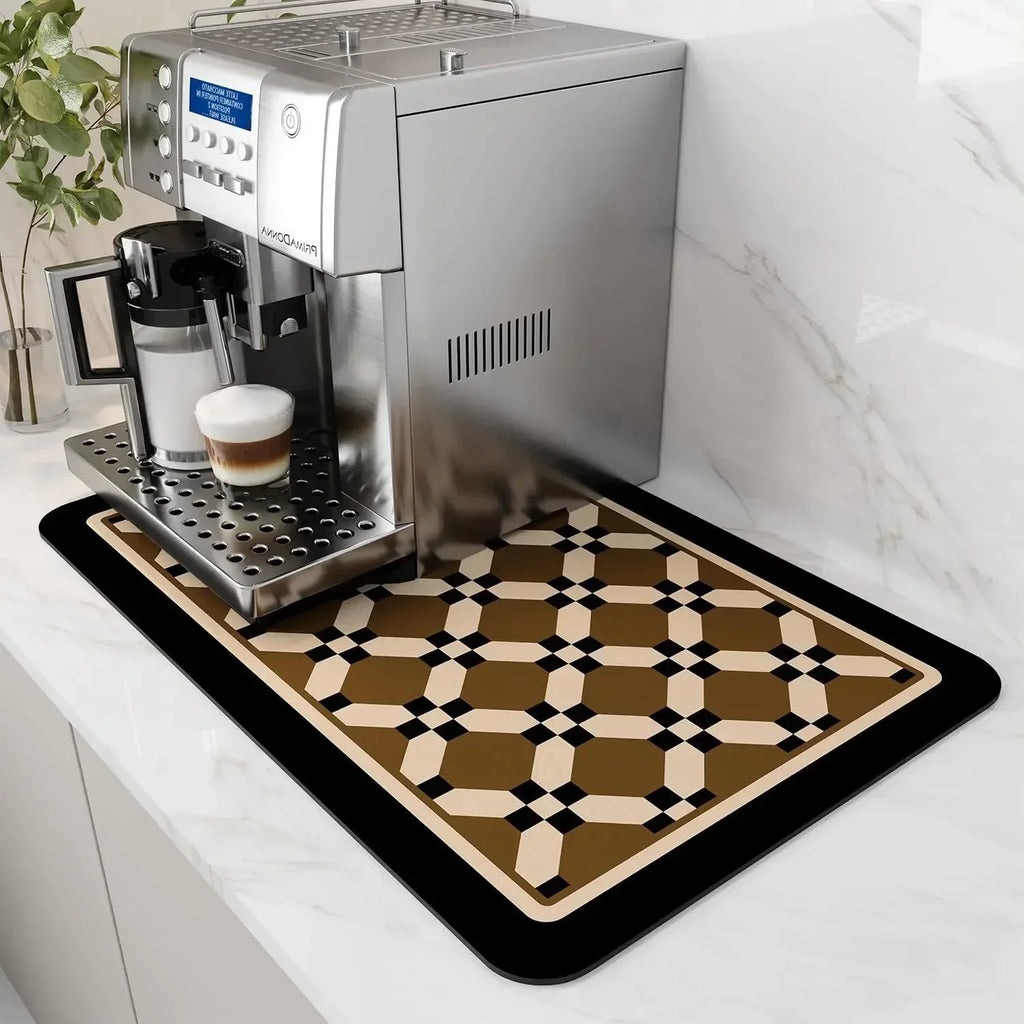 Coffee Station Mat - Water-Absorbent, Non-Slip
