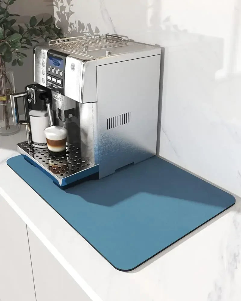 Coffee Station Mat - Water-Absorbent, Non-Slip