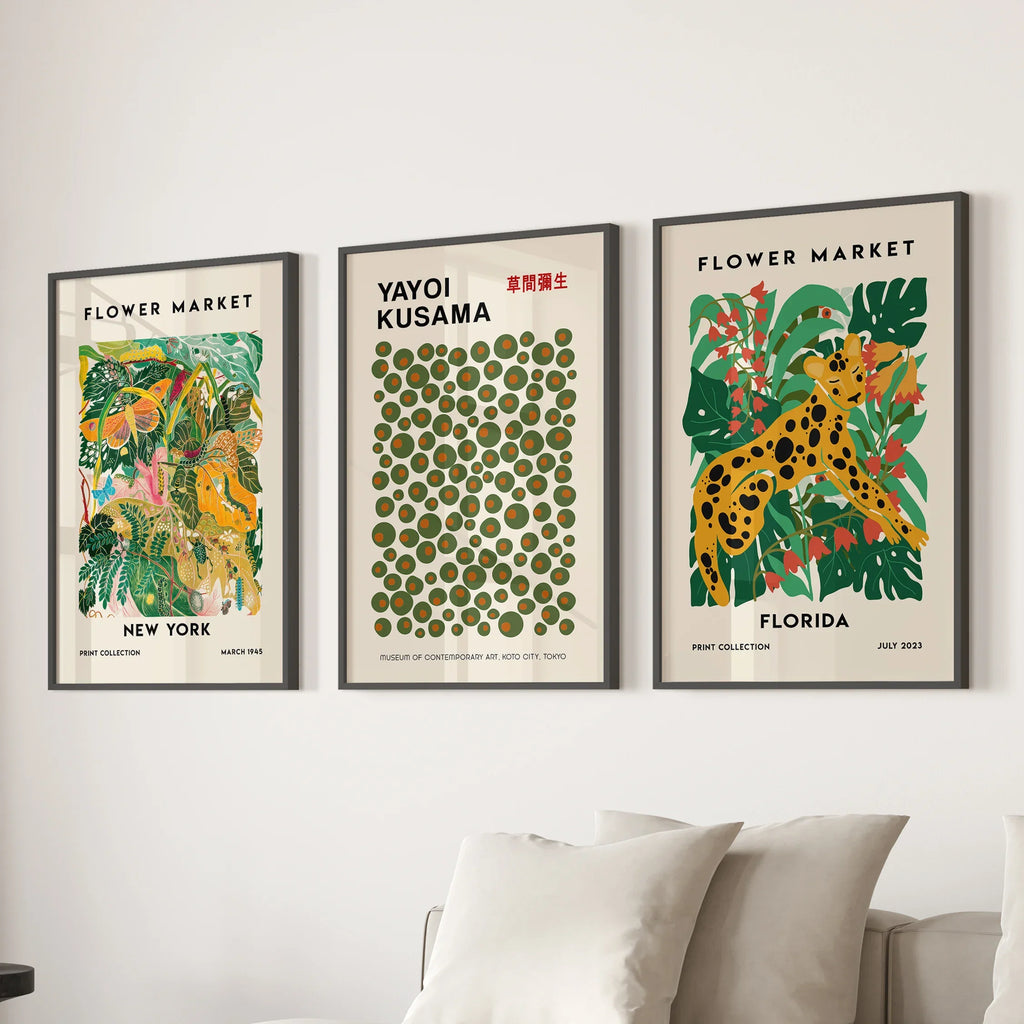 Flower Market - Modern Tropical Wall Prints Set