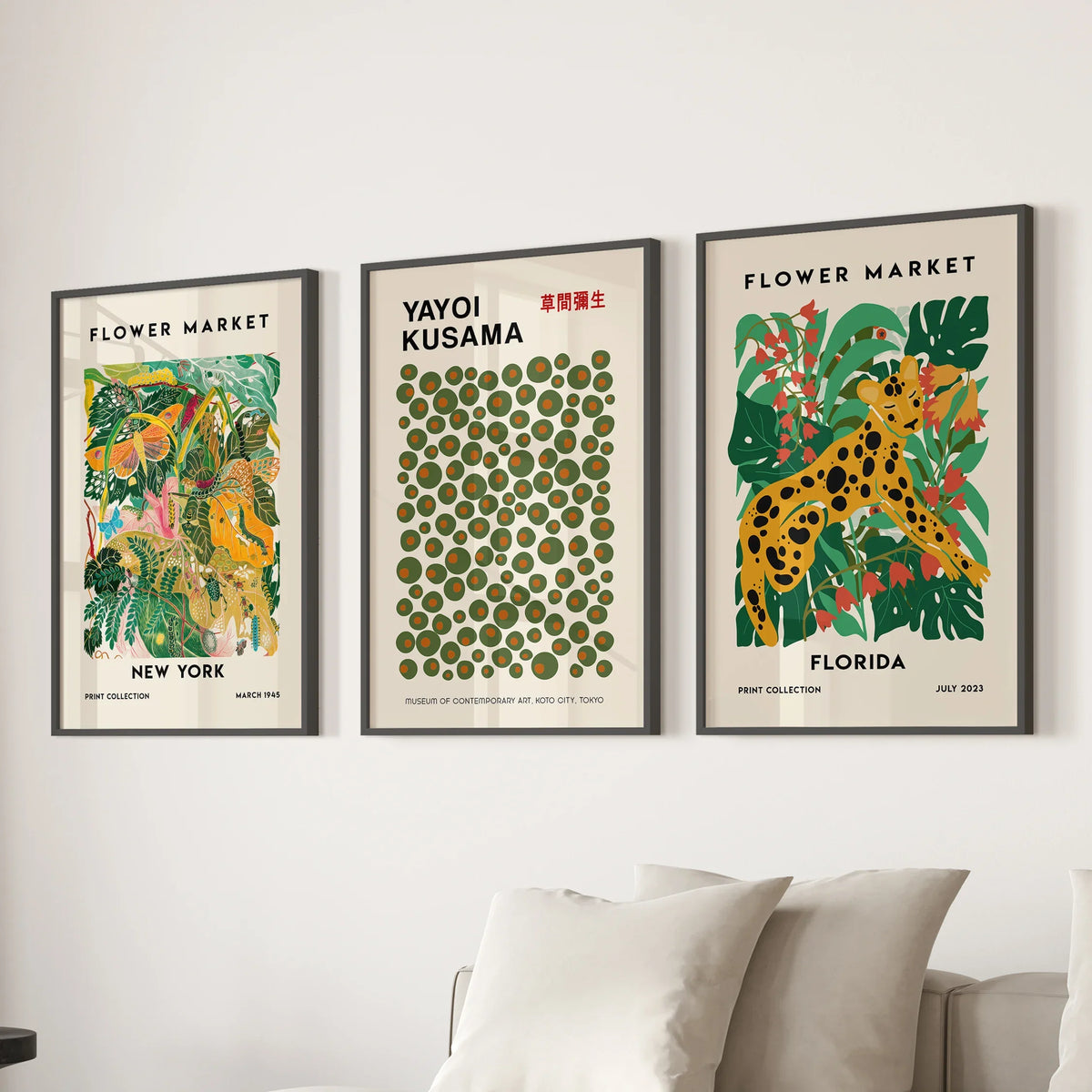 Flower Market - Modern Tropical Wall Prints Set