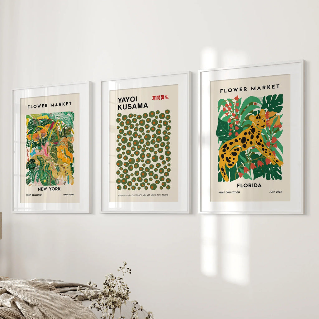 Flower Market - Modern Tropical Wall Prints Set