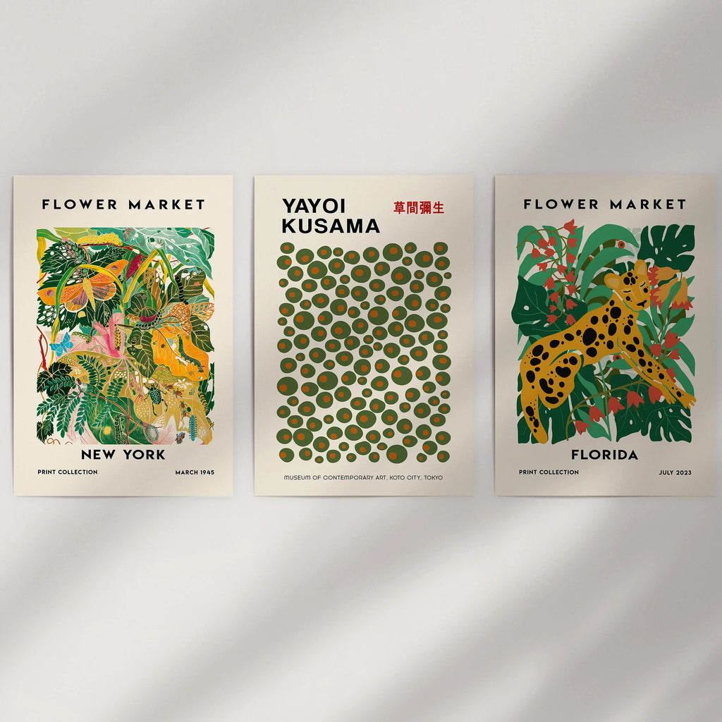 Flower Market - Modern Tropical Wall Prints Set