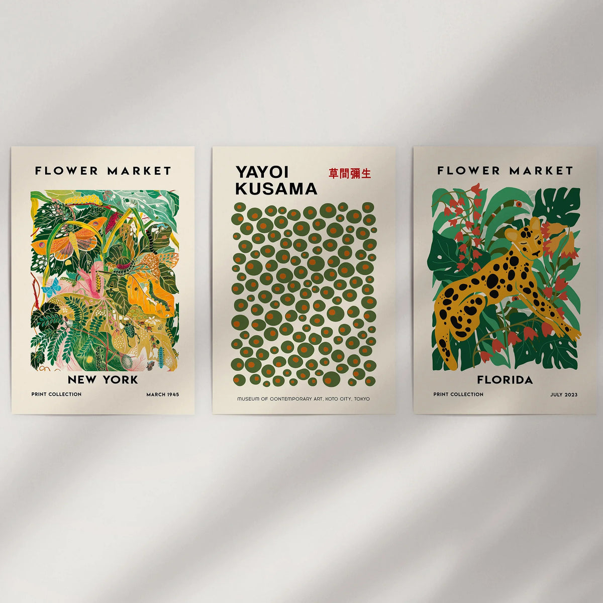 Flower Market - Modern Tropical Wall Prints Set