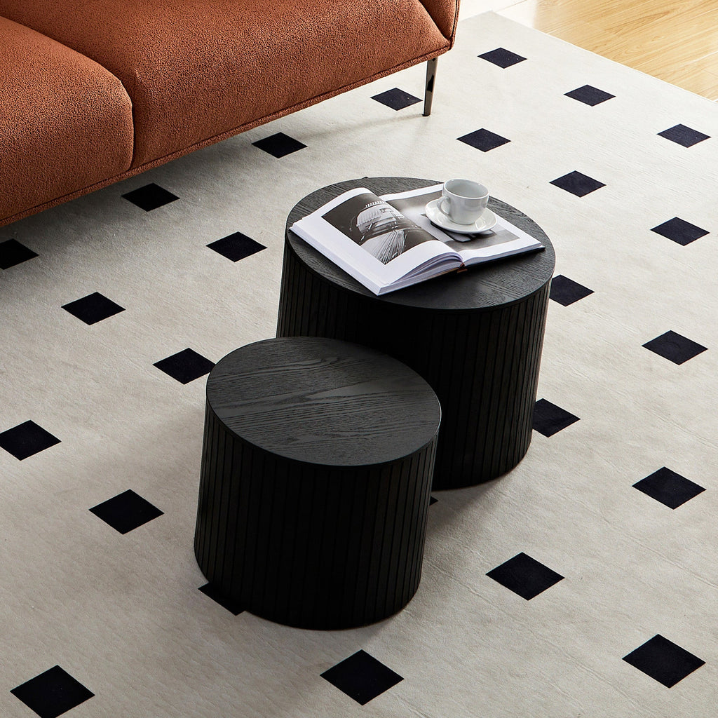 Nested Table Set with Storage - 2 Pieces in Black
