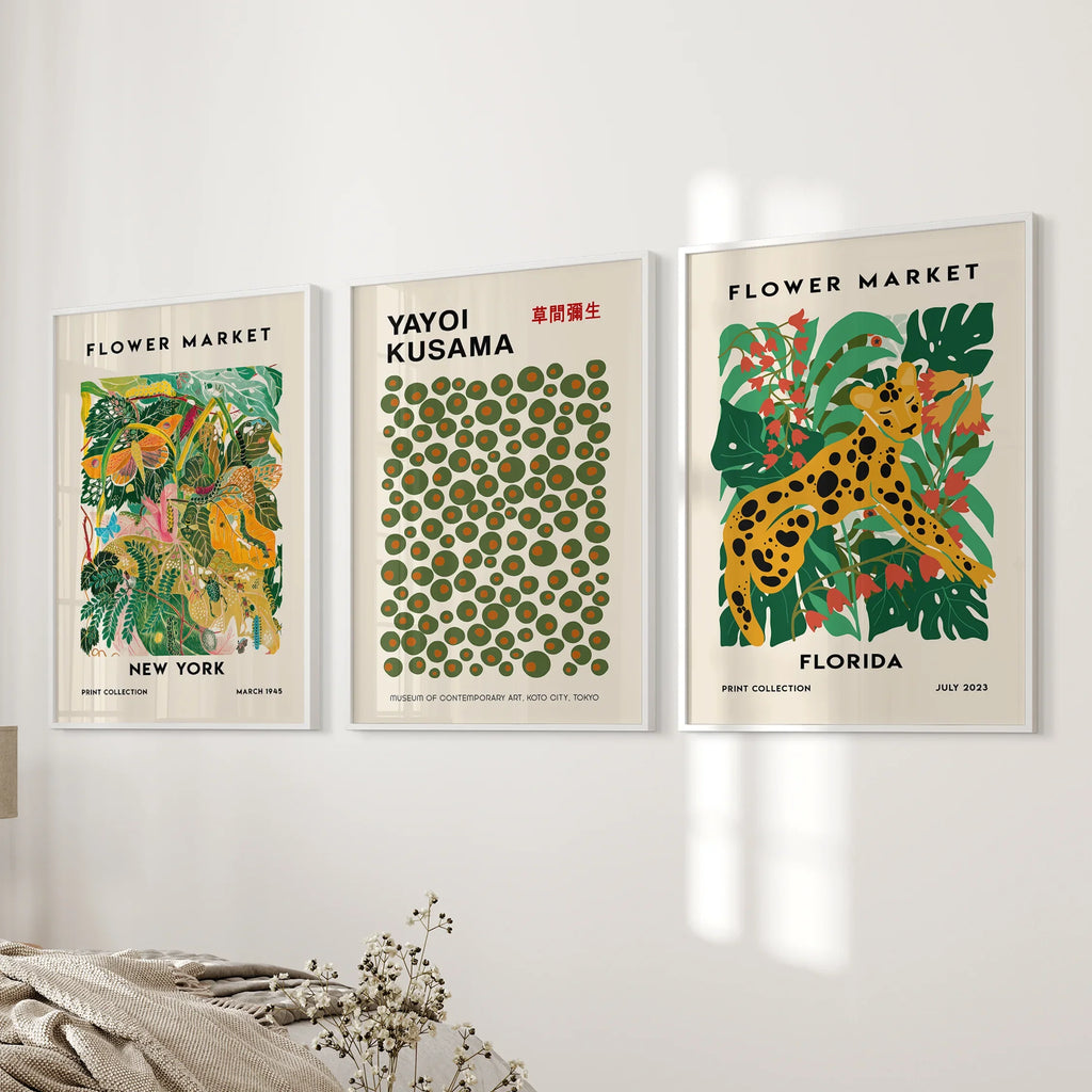 Flower Market - Modern Tropical Wall Prints Set